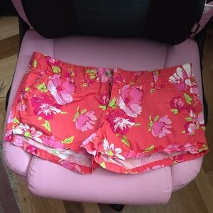 Aeropostale Juniors Size 11/12 Floral Pink Women's Chino Shorts